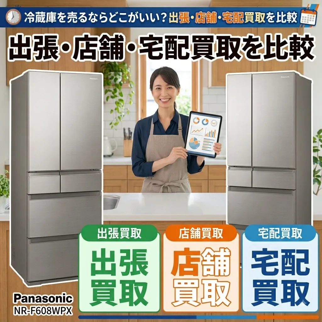 冷蔵庫を売るならどこがいい？出張・店頭・宅配買取を比較