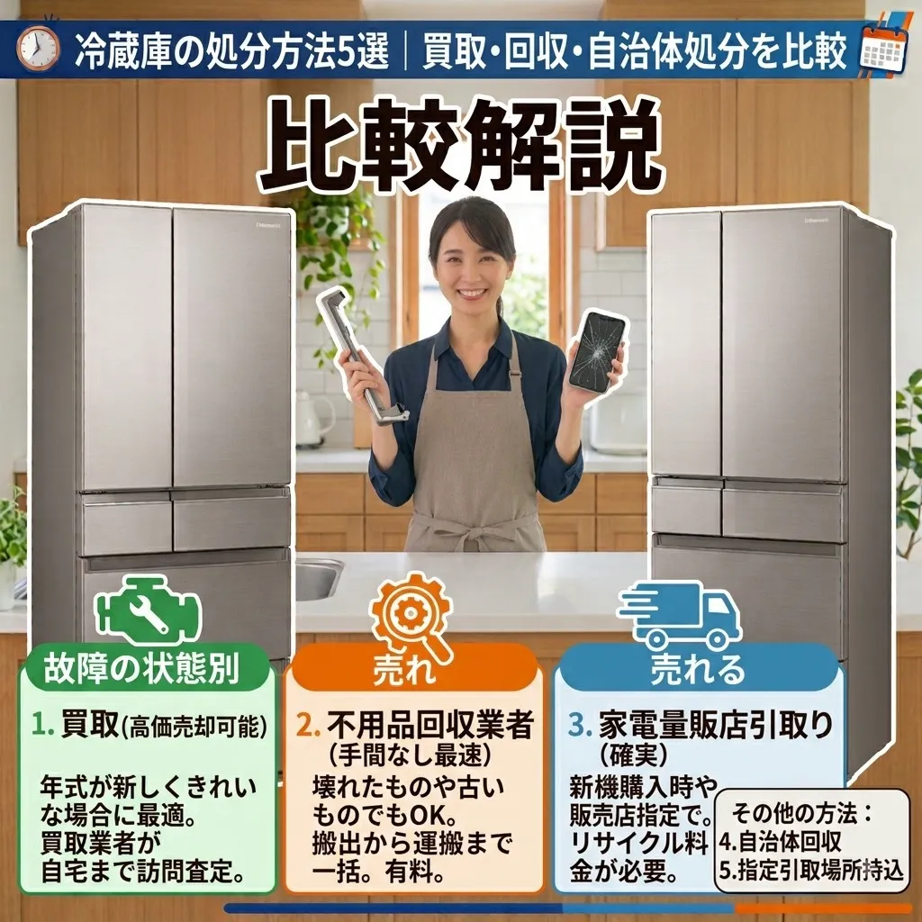 冷蔵庫の処分方法5選｜買取・回収・自治体処分を比較