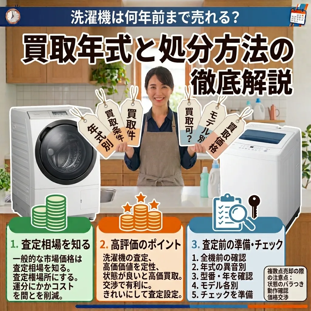 洗濯機は何年前まで売れる？買取できる年式と売れない場合の選択肢