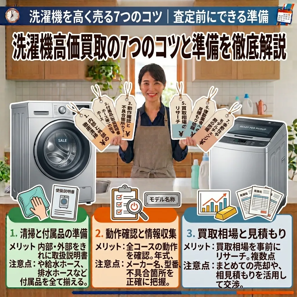 洗濯機を高く売る7つのコツ｜査定前にできる準備