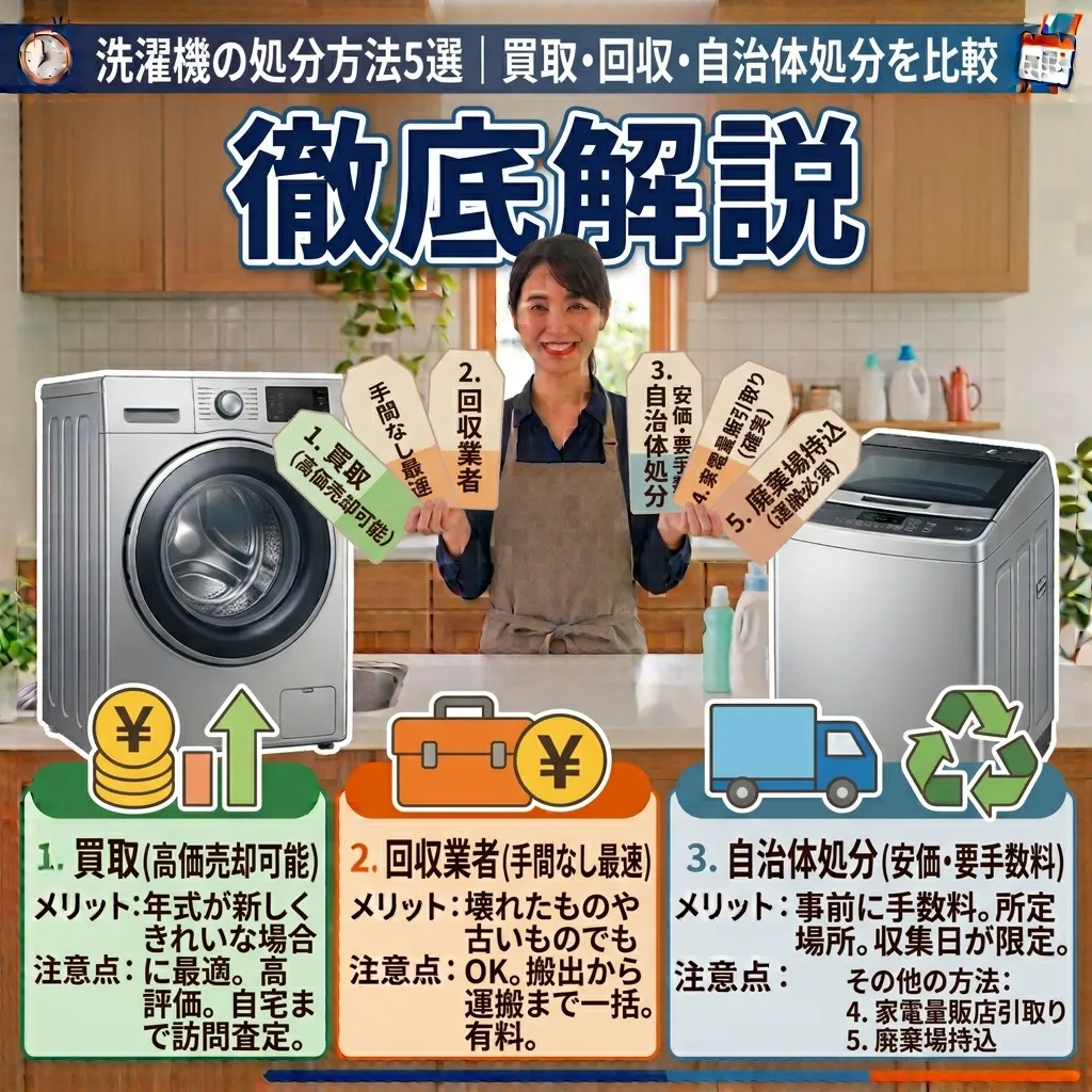 洗濯機の処分方法5選｜買取・回収・自治体処分を比較